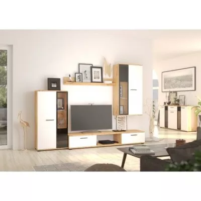 Nábytek do obýváku SANA - bílý / dub artisan