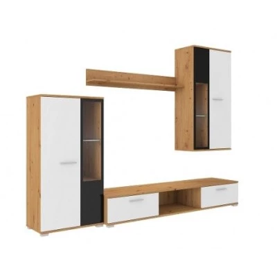 Nábytek do obýváku SANA - bílý / dub artisan