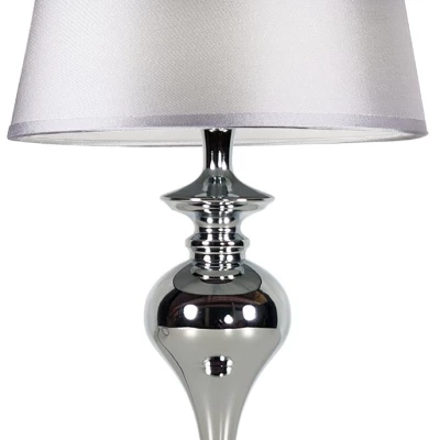 Moderní stolní lampa PRIMA - 1xE27, 60W, chromovaná / stříbrná