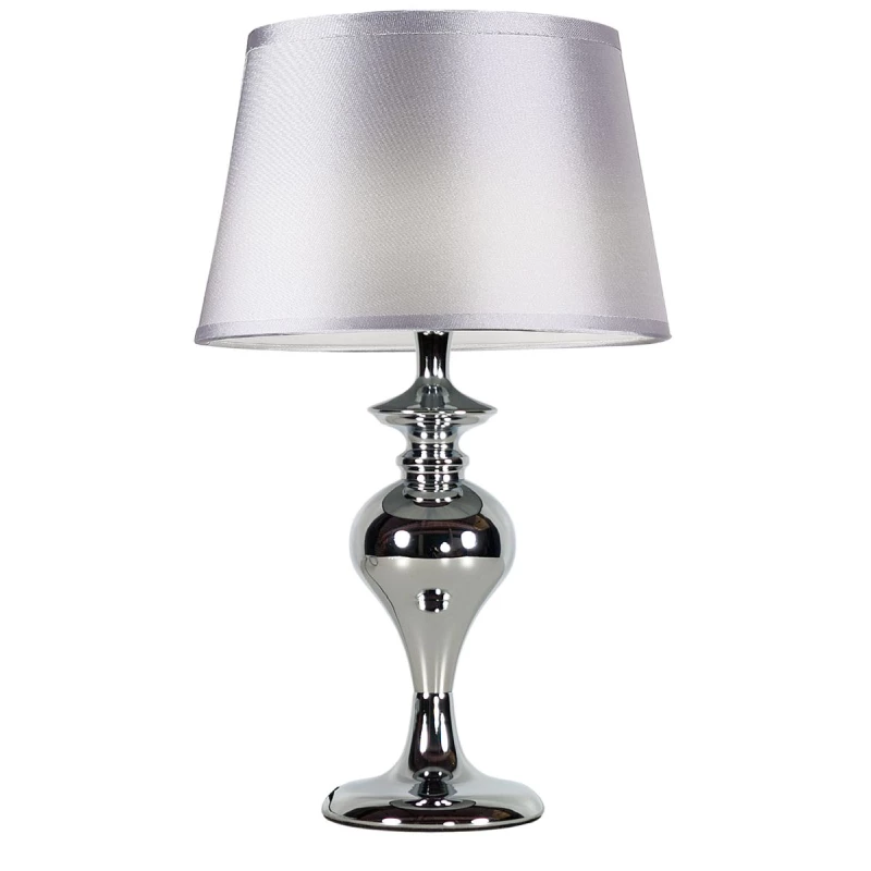 Moderní stolní lampa PRIMA - 1xE27, 60W, chromovaná / stříbrná