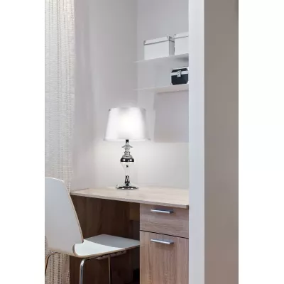 Moderní stolní lampa PRIMA - 1xE27, 60W, chromovaná / stříbrná