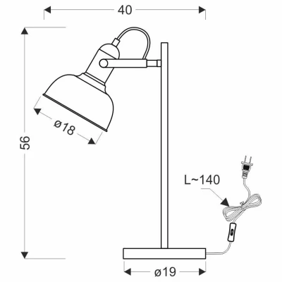 Stolní lampa RENO - 1xE27, 40W, černá / hnědá