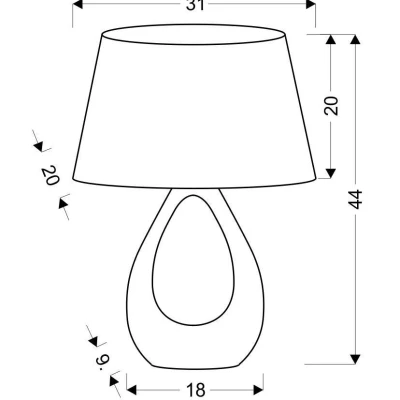 Moderní stolní keramická lampa ROMANO - 1xE27, 60W, béžová / bílá