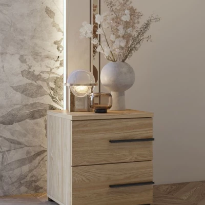 VÝPRODEJ - Noční stolek CLYDE - dub olejovaný, pravý