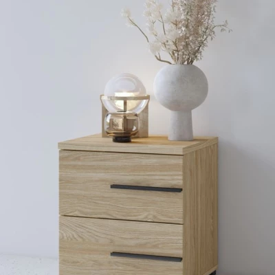 VÝPRODEJ - Noční stolek CLYDE - dub olejovaný, pravý