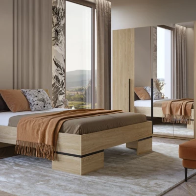 VÝPRODEJ - Noční stolek CLYDE - dub olejovaný, pravý