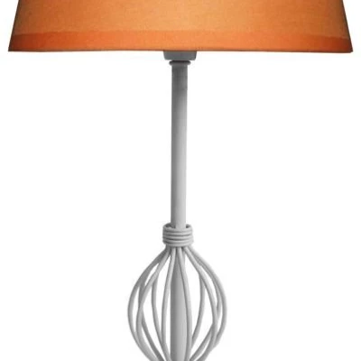Moderní stolní lampa ROSETTE 1 - 1xE14, 1x40W, bílá / oranžová