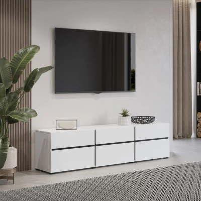 VÝPRODEJ - TV stolek GLENROSE - bílý / černý