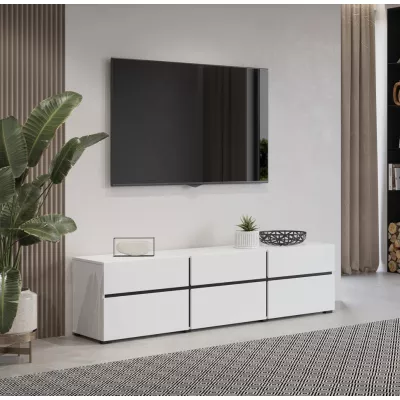 VÝPRODEJ - TV stolek GLENROSE - bílý / černý