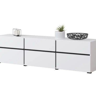 VÝPRODEJ - TV stolek GLENROSE - bílý / černý