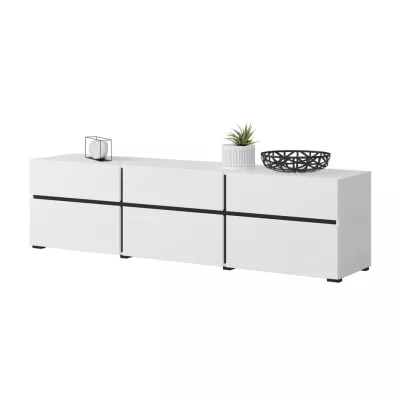 VÝPRODEJ - TV stolek GLENROSE - bílý / černý