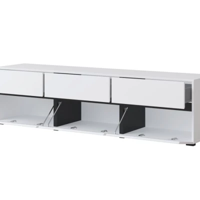 VÝPRODEJ - TV stolek GLENROSE - bílý / černý