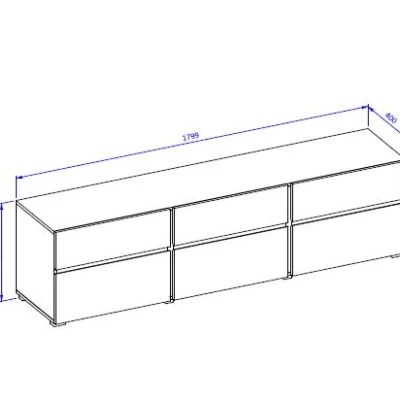 VÝPRODEJ - TV stolek GLENROSE - bílý / černý