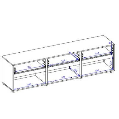 VÝPRODEJ - TV stolek GLENROSE - bílý / černý