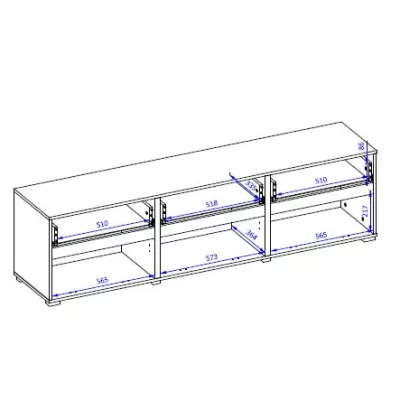 VÝPRODEJ - TV stolek GLENROSE - bílý / černý