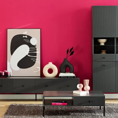 VÝPRODEJ - Konferenční stolek HASKEL - antracitový