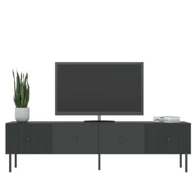 VÝPRODEJ - Široký televizní stolek HASKEL - antracitový