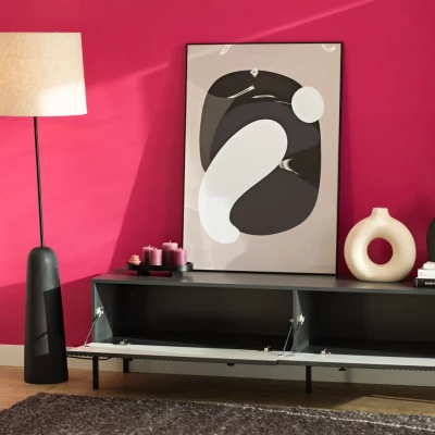 VÝPRODEJ - Široký televizní stolek HASKEL - antracitový