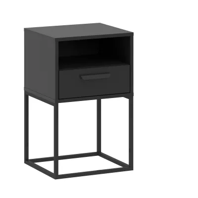 VÝPRODEJ - Noční stolek s poličkou a zásuvkou MARETA 8 - antracitový