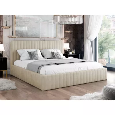 VÝPRODEJ - Manželská postel s úložným prostorem 180x200 GRINGO - béžová