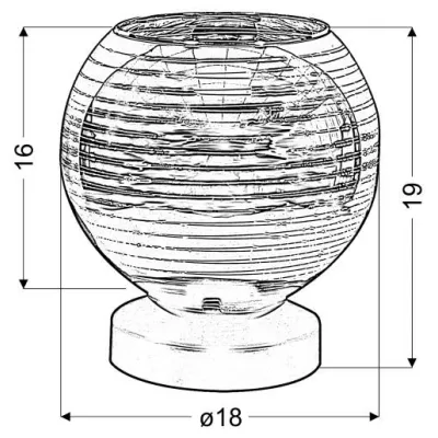Stolní moderní lampa RUBEAM - 1xE27, 60W, černá / chromovaná