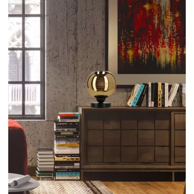 Stolní moderní lampa RUBEAM - 1xE27, 60W, černá / zlatá