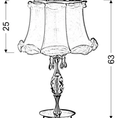 Klasická stolní lampa SAFONA - 1xE27, 60W, chromovaná / bílá