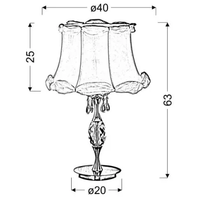 Klasická stolní lampa SAFONA - 1xE27, 60W, chromovaná / bílá
