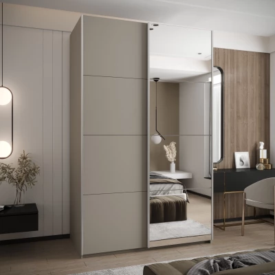 VÝPRODEJ - Dvoudveřová skříň SAMARA 3 - 150 cm, kašmír / stříbrná