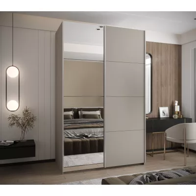 VÝPRODEJ - Dvoudveřová skříň SAMARA 3 - 150 cm, kašmír / stříbrná