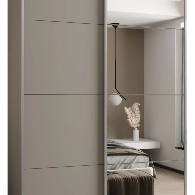 VÝPRODEJ - Dvoudveřová skříň SAMARA 3 - 150 cm, kašmír / stříbrná