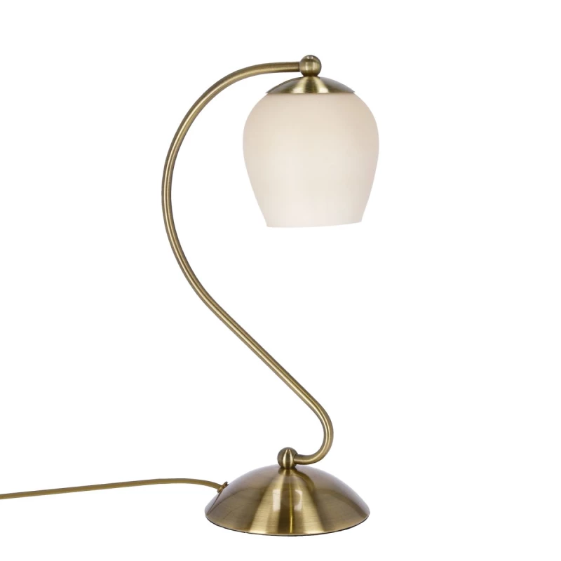 Rustikální stolní lampa SERANO - 1xE27, 60W, patina / krémová