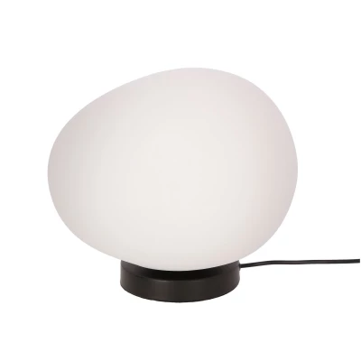 Stolní lampa v japandi stylu STONES - 1xE27, 40W, 30cm, černá / bílá