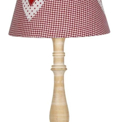 Stolní lampička do dětského pokoje SWEET - 1xE14, 40W, přírodní dřevo / růžová