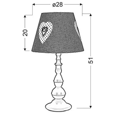 Stolní lampička do dětského pokoje SWEET - 1xE14, 40W, přírodní dřevo / růžová