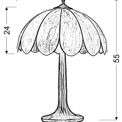 Stolní vitrážová lampa TESSO - 2xE27, 60W, černá / béžová