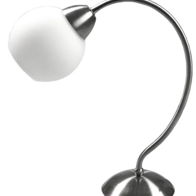 Stolní lampa v rustikálním stylu TOBAGO - 1xE14, 40W, stříbrná / bílá