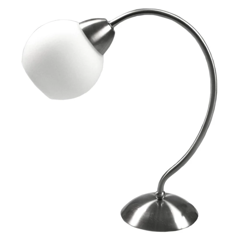 Stolní lampa v rustikálním stylu TOBAGO - 1xE14, 40W, stříbrná / bílá