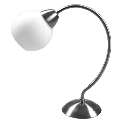 Stolní lampa v rustikálním stylu TOBAGO - 1xE14, 40W, stříbrná / bílá