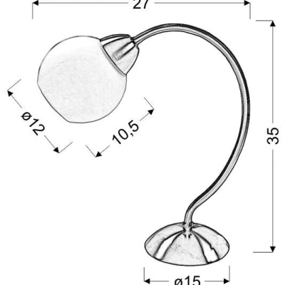 Stolní lampa v rustikálním stylu TOBAGO - 1xE14, 40W, stříbrná / bílá