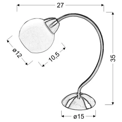 Stolní lampa v rustikálním stylu TOBAGO - 1xE14, 40W, stříbrná / bílá