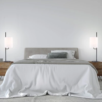 Moderní stolní lampa TOKYO - 1xE27, 40W, černá / bílá