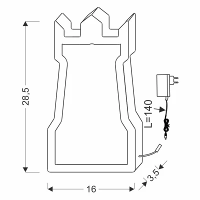 LED stolní lampička do dětského pokoje TOWER - 11W, 3000K (teplá bílá), žlutá