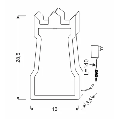 LED stolní lampička do dětského pokoje TOWER - 11W, 3000K (teplá bílá), žlutá