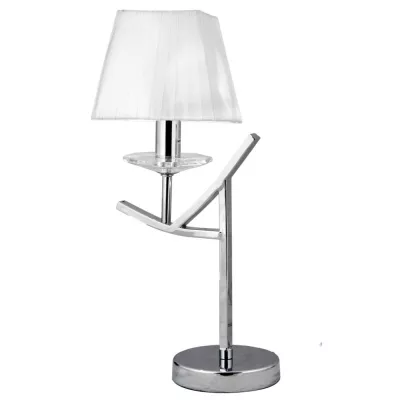 Stolní lampa VALENCIA - 1xE14, 40W, chromovaná / bílá