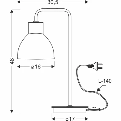 Stolní lampa ve skandinávském stylu VARIO - 1xE27, 60W, černá