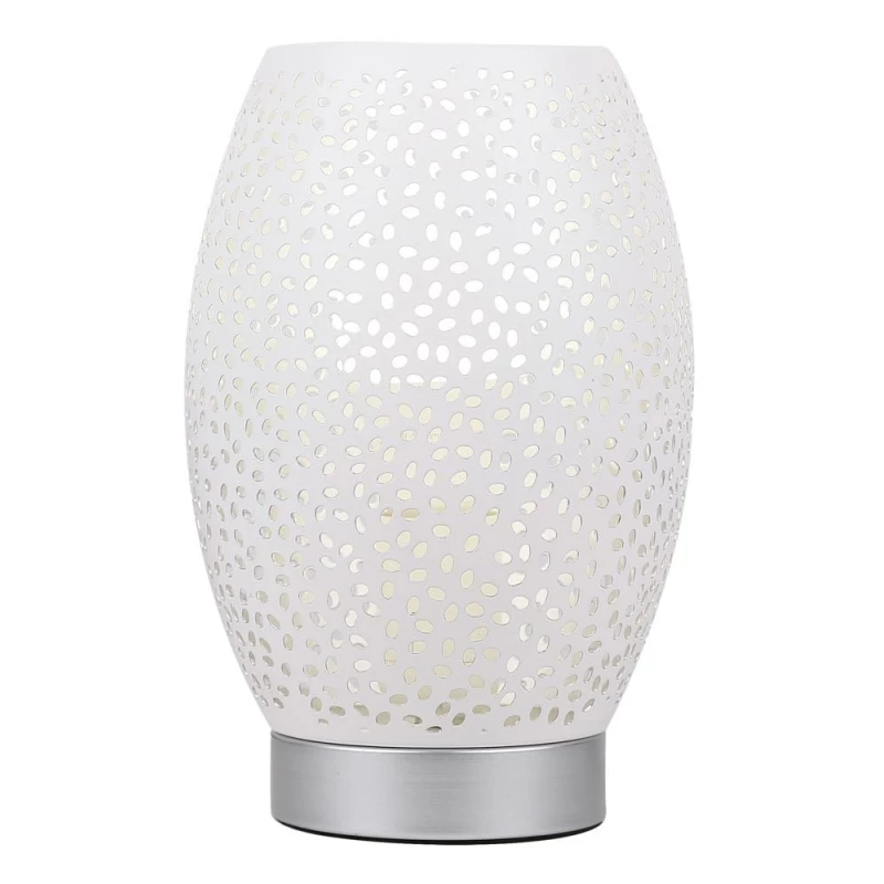 Stolní designová lampa VENUS - 1xE27, 60W, stříbrná / bílá