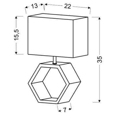 Stolní betonová lampa VIDAL - 1xE27, 40W, grafitová