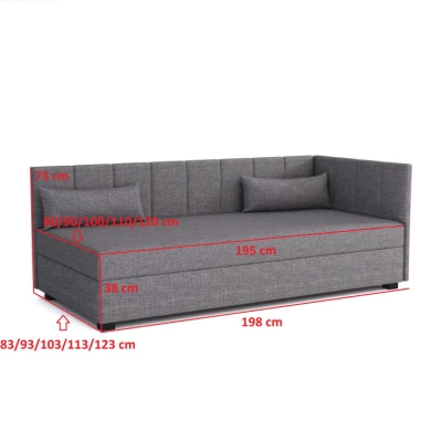 VÝPRODEJ - Jednolůžková postel 100x195 NAYLA PLUS 2 - pudrově růžová / krémová