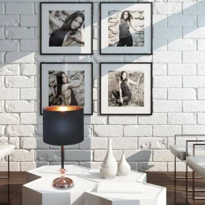 Moderní stolní lampa VIOLINO - 1xE14, 40W, černá / měděná